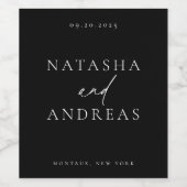 シックコンテンポラリーミニマル結婚リストのワインラベル ワインラベル (シングルラベル)