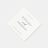 シックコンテンポラリーミニマル結婚リスト スタンダードカクテルナプキン (角)