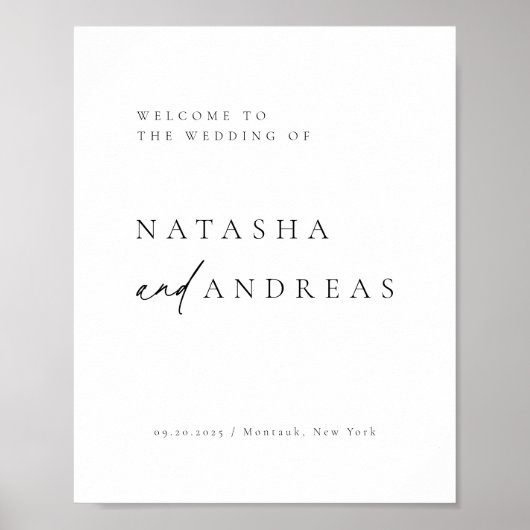 シックコンテンポラリーミニマル結婚リスト ポスター (正面)