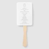 シックコンテンポラリーモノグラム結婚式 プログラム ハンドファン (正面)