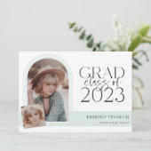 シックコンテンポラリー卒業写真招待状 招待状 (スタンド正面)