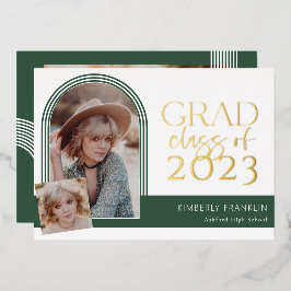 シックコンテンポラリー卒業箔招待状 箔招待状