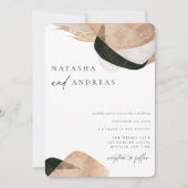 シックコンテンポラリー抽象芸術結婚ズ 招待状 (正面)