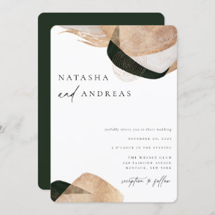 シックコンテンポラリー抽象芸術結婚ズ 招待状