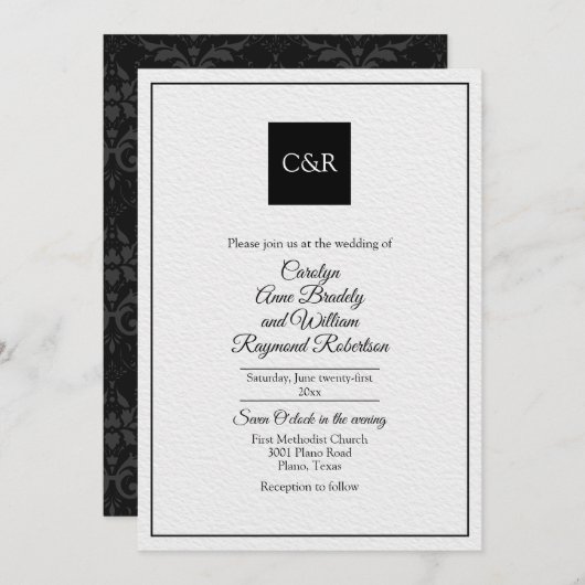 シックコンテンポラリー結婚ズ 招待状 (正面/裏面)