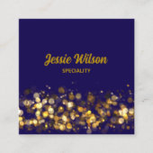 シックコードライトグリッターきらきら光るプロフェッショナル スクエア名刺 (正面)