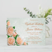 シックコーナーバラフラワーブーケーウーマンズ誕生日 招待状 (スタンド正面)
