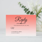 シックコーラルグラデーションスウィート16 RSVP 招待状 (スタンド正面)