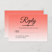 シックコーラルグラデーションスウィート16 RSVP 招待状 (正面/裏面)