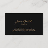 シックゴールデンドットデラックスブラックビジネスカード 名刺 (裏面)