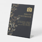 シックゴールデンフローラフォトゲストブック結婚ズ 台座サイン (正面)