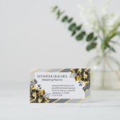 シックゴールデンブラックオーキッドフローラ金ゴールドグレイストライプズ 名刺 (スタンド正面)