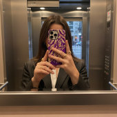 シックゴールデンマーブルパープルカスタムイニシャル Case-Mate iPhoneケース