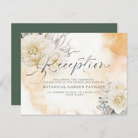 シックゴールデンロッドフローラ水彩披露宴 (正面/裏面)