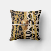 シックゴールデンワイルドラグジュアリースタイリッシュブガーリーデイ クッション (裏面)