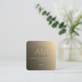 シックゴールデン素晴らしモノグラム スクエア名刺 (スタンド正面)