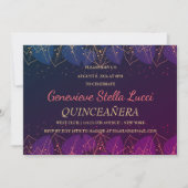 シックゴールドボタニカルQuinceañeraパーティー招待状 招待状 (正面)