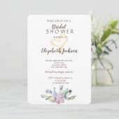 シックサボス金ゴールドグリッターハートブライダルシャワー 招待状 (スタンド正面)