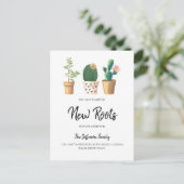 シックサボテンが植えられ、新しい根が動く 案内ポストカード (スタンド正面)