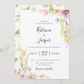 シックサマーワイルドフラワーズ結婚式招待状 招待状 (正面/裏面)