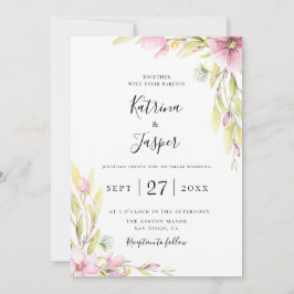 シックサマーワイルドフラワーズ結婚式招待状 招待状