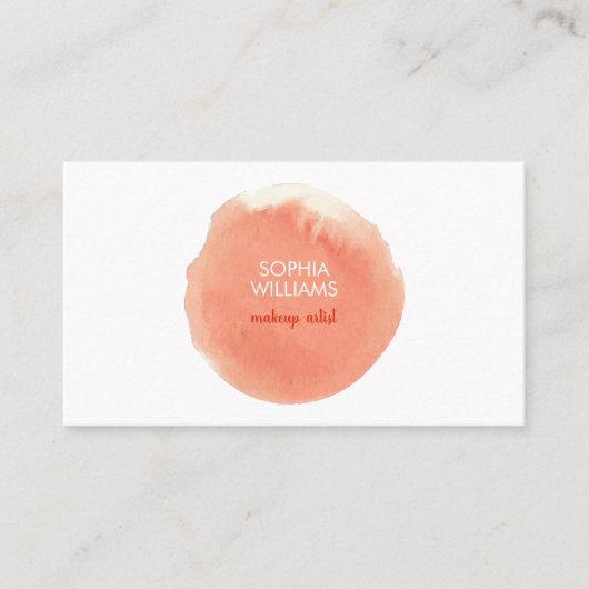 シックサモダンーラルピーチウォーターカラーブロット 名刺 (正面)