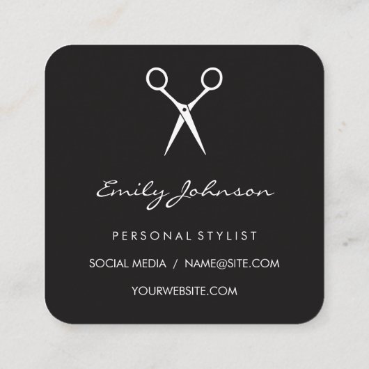 シックサロンスタイリスト スクエア名刺 (裏面)