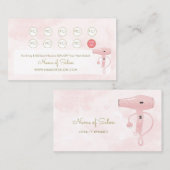 シックサロンソフトピンクグリッターヘアドライヤーロイヤリティ ロイヤリティカード (正面/裏面)