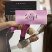 シックサロンメタリックピンク&ブラックギフト証明書