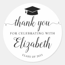 シックサンキュースクリプト卒業パーティーのお願い ラウンドシール