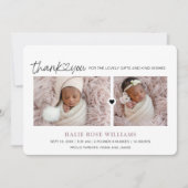 シックサンキューフォトコラージュ誕生 案内状 (正面)