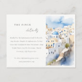 シックサントリーニギリシャ水の色結婚の詳細 エンクロージャーカード (正面)