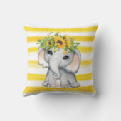 シックサンフラワーエレファントストライプカスタム クッション (裏面)