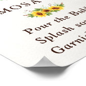 シックサンフラワーズミモザ結婚バーブライダルシャワー ポスター (角)