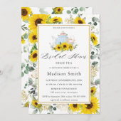 シックサンフラワーフローラハイティーパーティーブライダルシャワー 招待状 (正面/裏面)