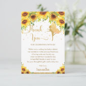 シックサンフラワーフローラフェアリーベビーシャワー誕生日 サンキューカード (スタンド正面)