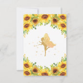 シックサンフラワーフローラフェアリーベビーシャワー誕生日 サンキューカード (裏面)