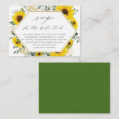 シックサンフラワーフローラレシピが花嫁へ エンクロージャーカード (正面/裏面)