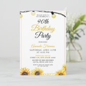 シックサンフラワー90誕生日 招待状 (スタンド正面)