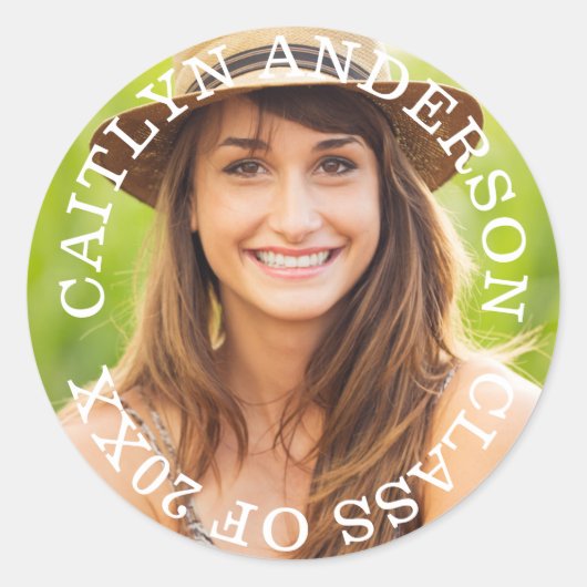 シックサークル卒業クラス封筒用シール ラウンドシール (正面)