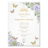 シックサージパープルフローラキンセアニェラバードリンク フォトプリント (正面)