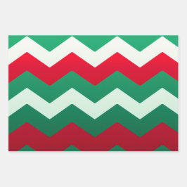 シックシェブロンとポルカドットホリデー ラッピングペーパーシート