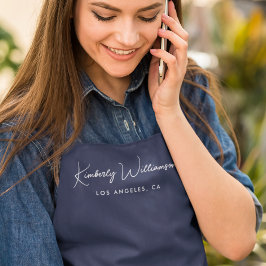 シックシグネチャースクリプトブルーサロン エプロン