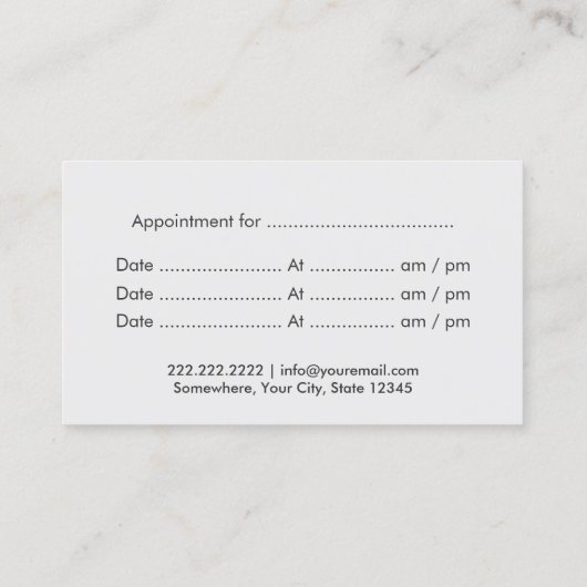 シックシザーウッドストライプサロンヘアアポイントメント 予約カード (裏面)