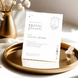 シックシックシナルムーンスターズモノグラムブライダルシャワー 招待状