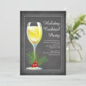 シックシャルクボードホリデーカクテルパーティの招待状 招待状 (スタンド正面)