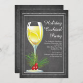 シックシャルクボードホリデーカクテルパーティの招待状 招待状 (正面/裏面)