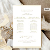 シックシャンパンウォーターカラーフレーム結婚式 プログラム