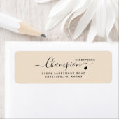 シックシャンパンカラー結婚ズ差出人住所ラベル ラベル (インサイチュ)