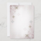 シックシャンパングラススノーフレークブライダルルンチョン 招待状 (裏面)